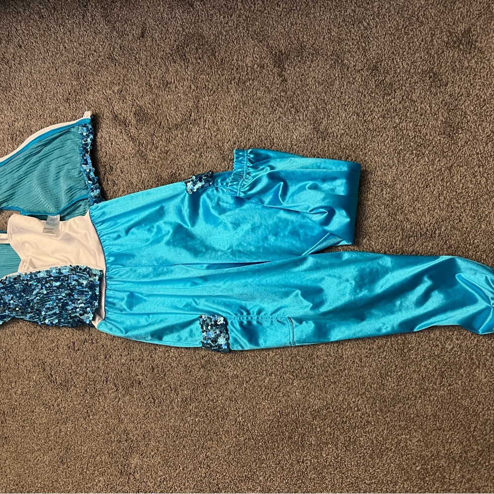 Weissman Teal Sequin Costume- unitard and jacket